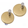 Pavilion Back to Wall Close Coupled Rimless Toilet with Soft-Close Seat, Brushed Brass Flush Button & Hinges