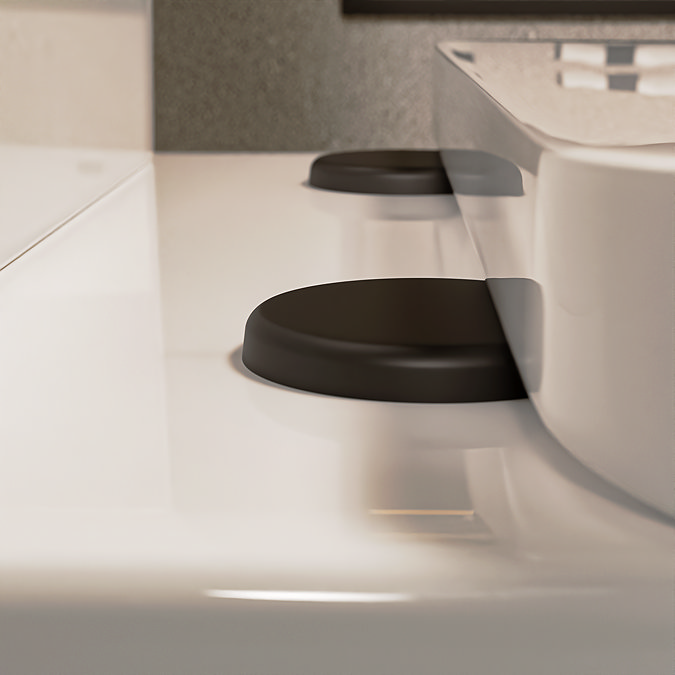 Pavilion Back to Wall Close Coupled Rimless Toilet with Soft-Close Seat, Matt Black Flush & Hinges