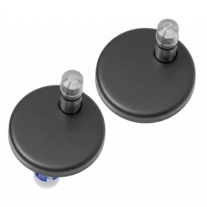 Pavilion Back to Wall Close Coupled Rimless Toilet with Soft-Close Seat, Matt Black Flush Button & Hinges
