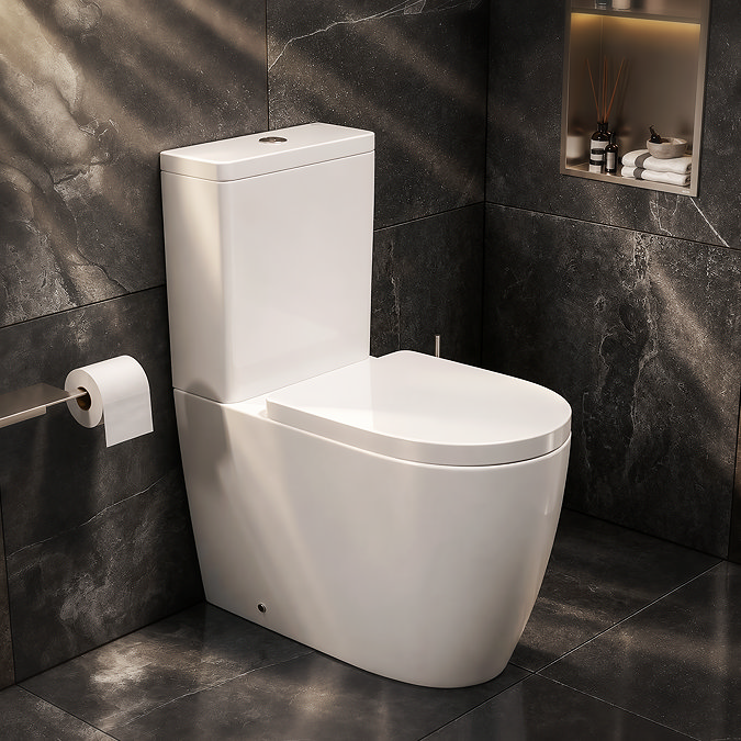 Pavilion Back to Wall Close Coupled Rimless Toilet with Soft-Close Seat