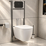 Pavilion Complete Wall Hung Rimless Toilet Set - Round Matt Black Flush