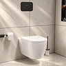 Pavilion Complete Wall Hung Rimless Toilet Set - Round Matt Black Flush