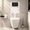 Pavilion Complete Wall Hung Rimless Toilet Set - Round Matt Black Flush