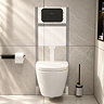 Pavilion Complete Wall Hung Rimless Toilet Set - Round Matt Black Flush Ghost Front