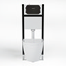 Pavilion Complete Wall Hung Rimless Toilet Set - Round Matt Black Flush