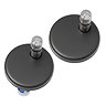 Pavilion Round Rimless Back to Wall Toilet Pan with Soft-Close Seat, Matt Black Hinges