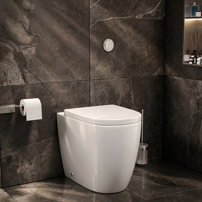 Pavilion Round Rimless Back to Wall Toilet Pan with Soft-Close Seat
