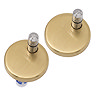 Pavilion Round Rimless Wall Hung Toilet with Soft-Close Seat, Brushed Brass Hinges