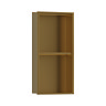 Pavilion Stainless Steel Illuminated Double Shower Niche with Shelf – 610 x 305mm, Brushed Brass