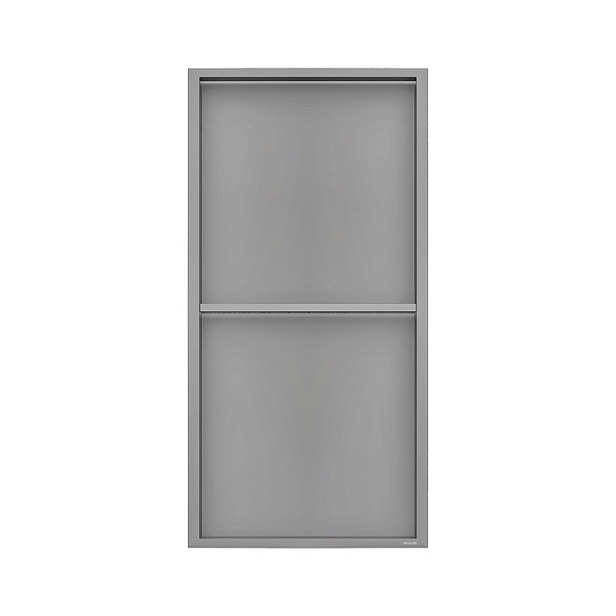 Pavilion Stainless Steel Illuminated Double Shower Niche with Shelf – 610 x 305mm, Brushed
