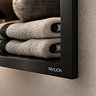 Pavilion Stainless Steel Illuminated Double Shower Niche with Shelf 610 x 305mm Matt Black Lifestyle Close Up
