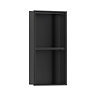 Pavilion Stainless Steel Illuminated Double Shower Niche with Shelf 610 x 305mm Matt Black