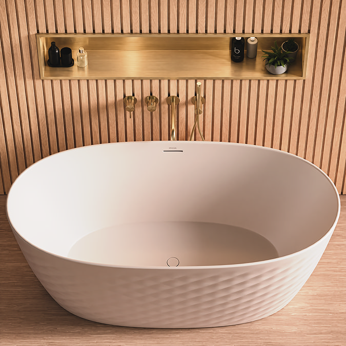Pavilion Textured Freestanding Bath - 1490 x 740mm