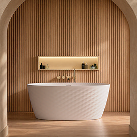 Pavilion Textured Freestanding Bath - 1490 x 740mm 