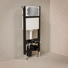 Pavilion Toilet Cistern Frame with Brushed Steel Round Dual Flush Plate