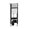 Pavilion Toilet Cistern Frame with Brushed Steel Round Dual Flush Plate