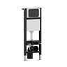 Pavilion Toilet Cistern Frame with Matt Black Round Dual Flush Plate
