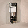 Pavilion Toilet Cistern Frame with Matt Black Round Dual Flush Plate