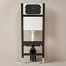 Pavilion Toilet Cistern Frame with Matt Black Round Dual Flush Plate_Lifestyle_Front