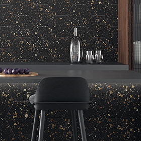 Pella Black Terrazzo Effect Hexagon Wall & Floor Tiles - 258 x 290mm