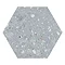 Pella Blue Terrazzo Effect Hexagon Wall & Floor Tiles - 258 x 290mm  Profile Large Image