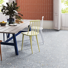 Pella Blue Terrazzo Effect Hexagon Wall & Floor Tiles - 258 x 290mm Large Image