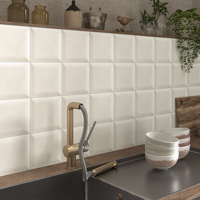 Pellston Matt White Wall Tiles - 150 x 150mm