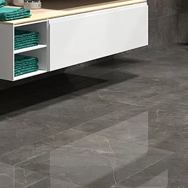 Perduta Black Marble Effect Tiles - 600 x 600mm