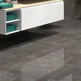 Perduta Black Marble Effect Tiles - 600 x 600mm
