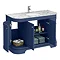 Period Bathroom Co. 1220mm Curved Vanity Unit with White Marble Basin Top - Cobalt Blue  Feature Lar