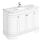 Period Bathroom Co. 1220mm Curved Vanity Unit with White Marble Basin Top - White  Profile Large Ima