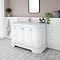 Period Bathroom Co. 1220mm Curved Vanity Unit with White Marble Basin ...
