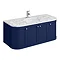 Period Bathroom Co. 1220mm Curved Wall Hung Vanity with White Marble Basin Top - Cobalt Blue Large I