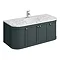 Period Bathroom Co. 1220mm Curved Wall Hung Vanity with White Marble Basin Top - Dark Grey Large Ima