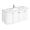Period Bathroom Co. 1220mm Curved Wall Hung Vanity with White Marble Basin Top - White Large Image