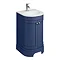 Period Bathroom Co. 500mm Curved Vanity Unit with White Stone Resin Basin - Cobalt Blue