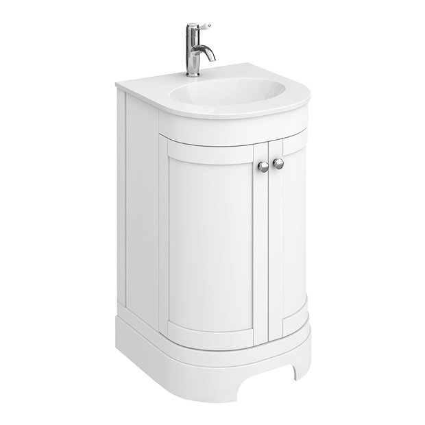 Period Bathroom Co 500mm Curved Vanity Unit With White Stone Resin