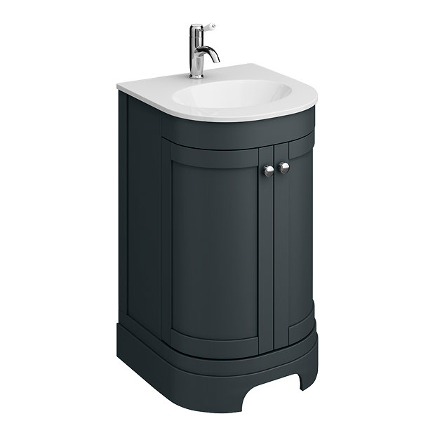 Period Bathroom Co. 500mm Curved Vanity Unit with White Stone Resin