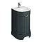 Period Bathroom Co. 500mm Curved Vanity Unit with White Stone Resin Basin - Dark Grey