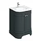 Period Bathroom Co. 600mm Curved Vanity Unit with Dark Grey Marble Basin Top - Dark Grey Large Image