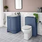 Period Bathroom Co. 600mm Curved Vanity Unit with White Marble Basin Top - Cobalt Blue  Profile Larg