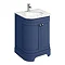 Period Bathroom Co. 600mm Curved Vanity Unit with White Marble Basin Top - Cobalt Blue Large Image