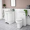Period Bathroom Co. 600mm Curved Vanity Unit with White Marble Basin Top - White  Profile Large Imag