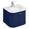 Period Bathroom Co. 620mm Curved Wall Hung Vanity with White Marble Basin Top - Cobalt Blue Large Im