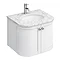 Period Bathroom Co. 620mm Curved Wall Hung Vanity with White Marble Basin Top - White Large Image