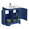 Period Bathroom Co. 800mm Curved Vanity Unit with White Marble Basin Top - Cobalt Blue  Feature Larg