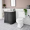 Period Bathroom Co. 800mm Curved Vanity Unit with White Marble Basin Top - Dark Grey  Profile Large 