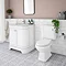 Period Bathroom Co. 800mm Curved Vanity Unit with White Marble Basin Top - White  Profile Large Imag