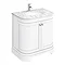 Period Bathroom Co. 800mm Curved Vanity Unit with White Marble Basin Top - White Large Image