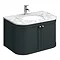 Period Bathroom Co. 820mm Curved Wall Hung Vanity with White Marble Basin Top - Dark Grey Large Imag